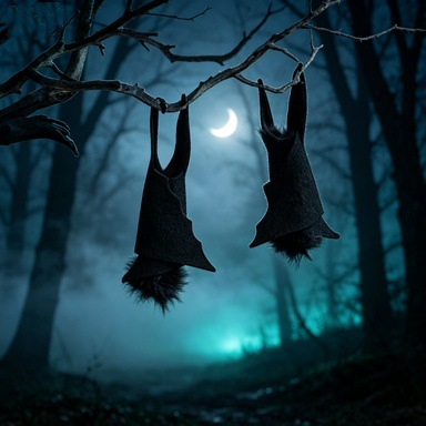 Hanging Black Fabric Bat – 12.6-Inch Halloween Decoration