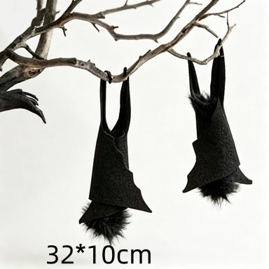 Hanging Black Fabric Bat – 12.6-Inch Halloween Decoration