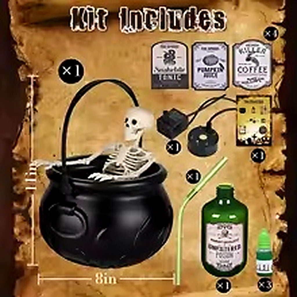 Haunted witch cauldron Halloween decoration kit contents