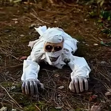 Crawling mummy Halloween prop outdoors